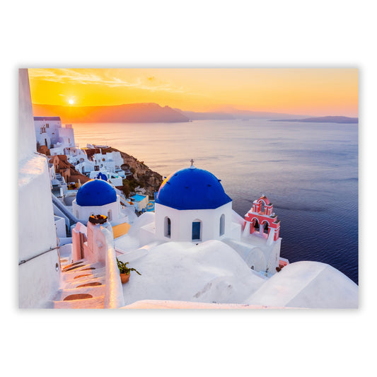 A Greek Sunset Wall Art Canvas Print
