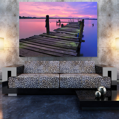 Sunset Jetty Wall Art Canvas Print