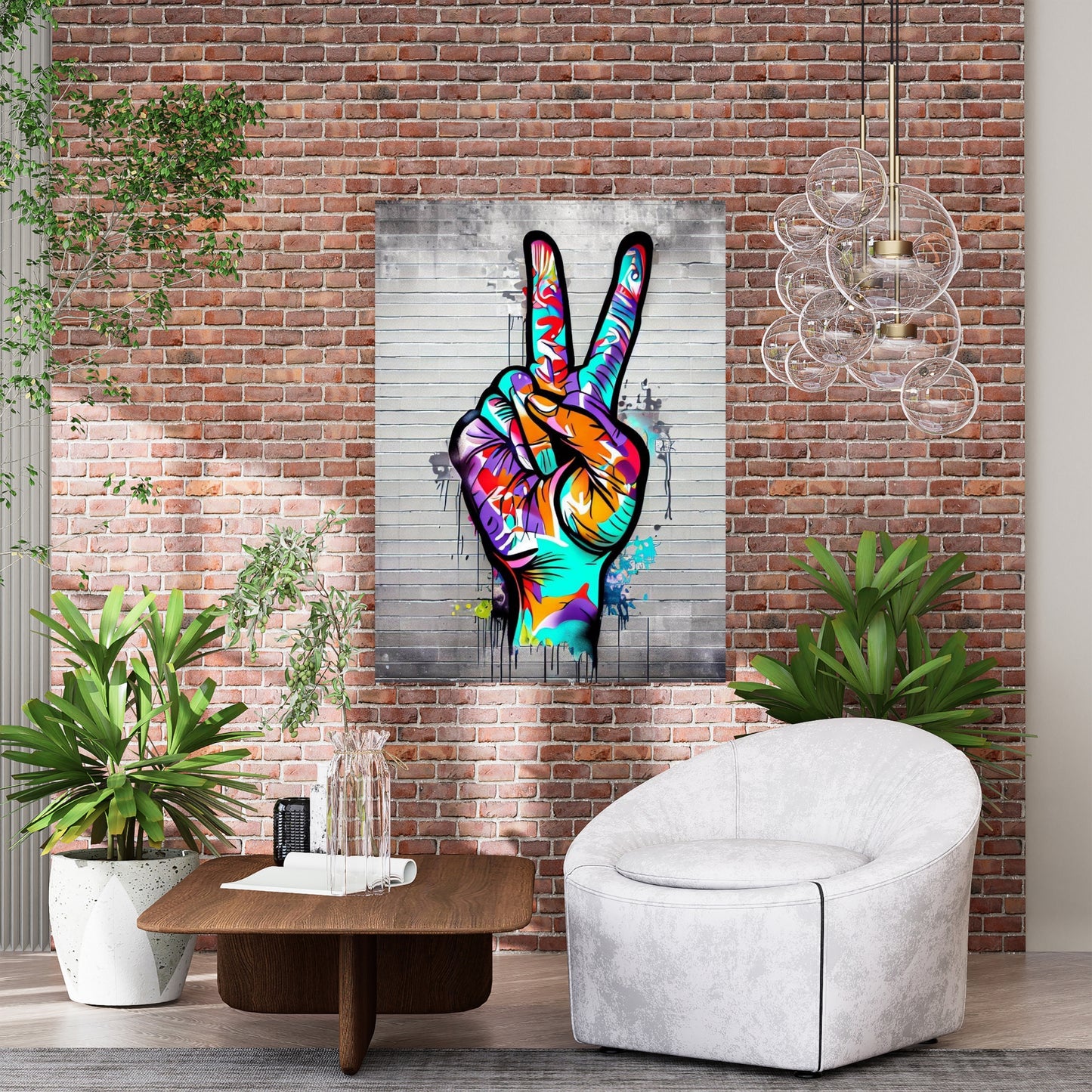 Peace Graffiti Wall Art Canvas Print