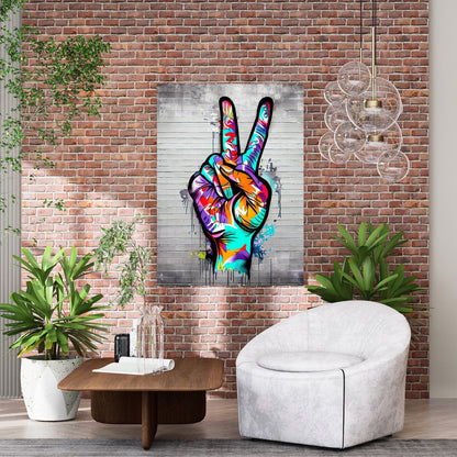 Peace Graffiti Wall Art Canvas Print