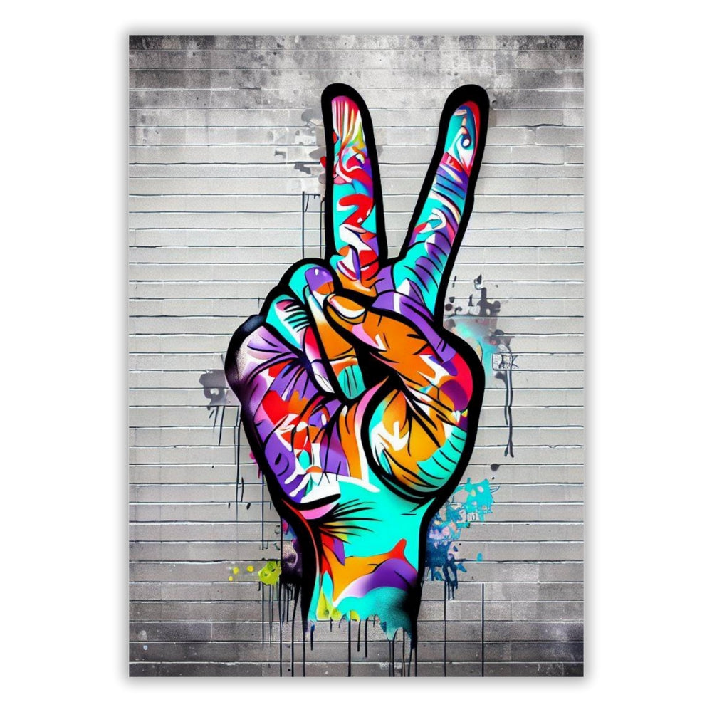 Peace Graffiti Wall Art Canvas Print