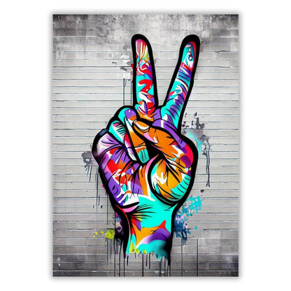 Peace Graffiti Wall Art Canvas Print