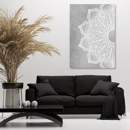 Celestial Flower Mandala Wall Art Canvas Print