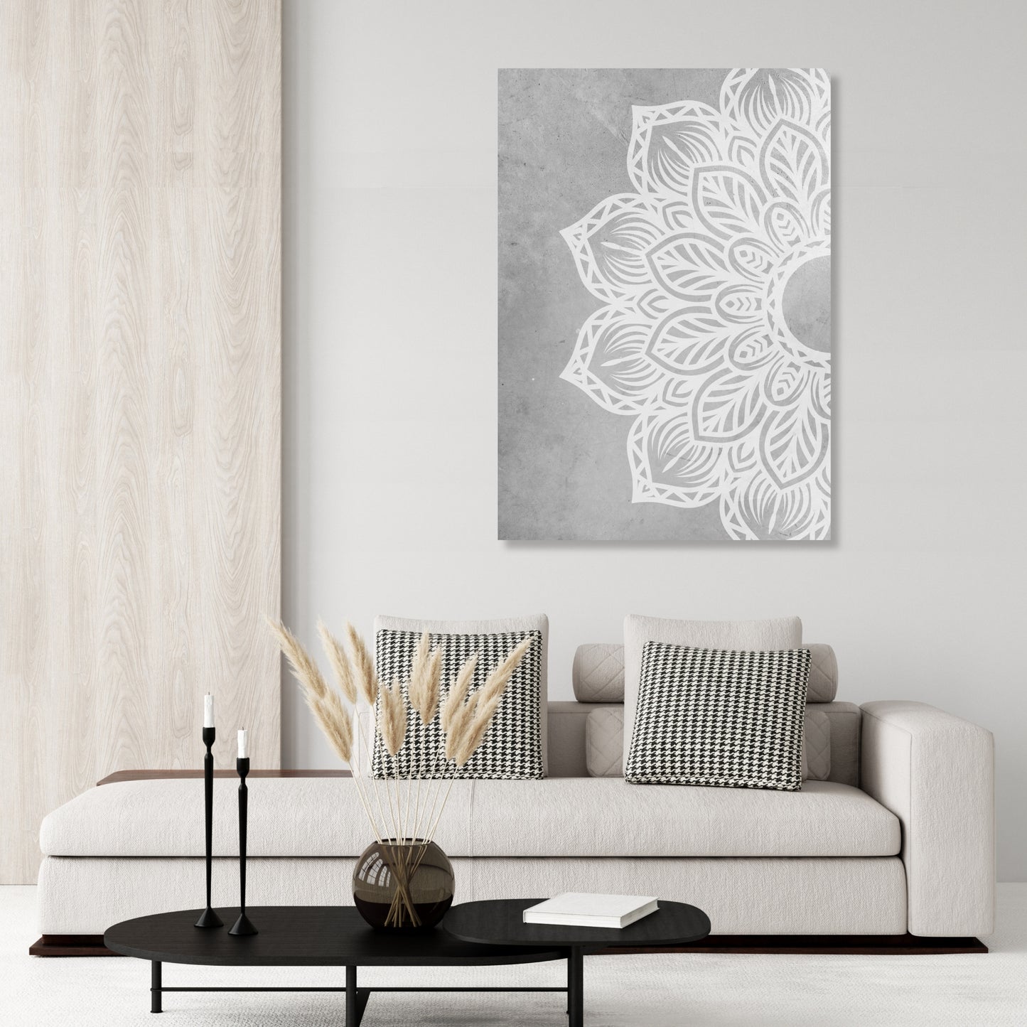 Celestial Flower Mandala Wall Art Canvas Print
