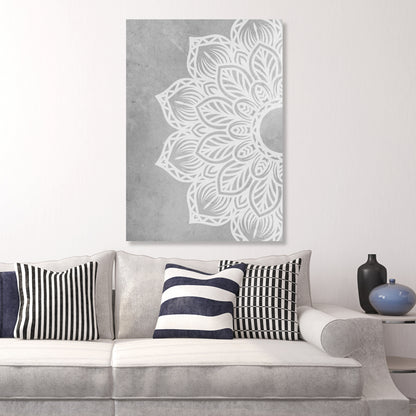 Celestial Flower Mandala Wall Art Canvas Print
