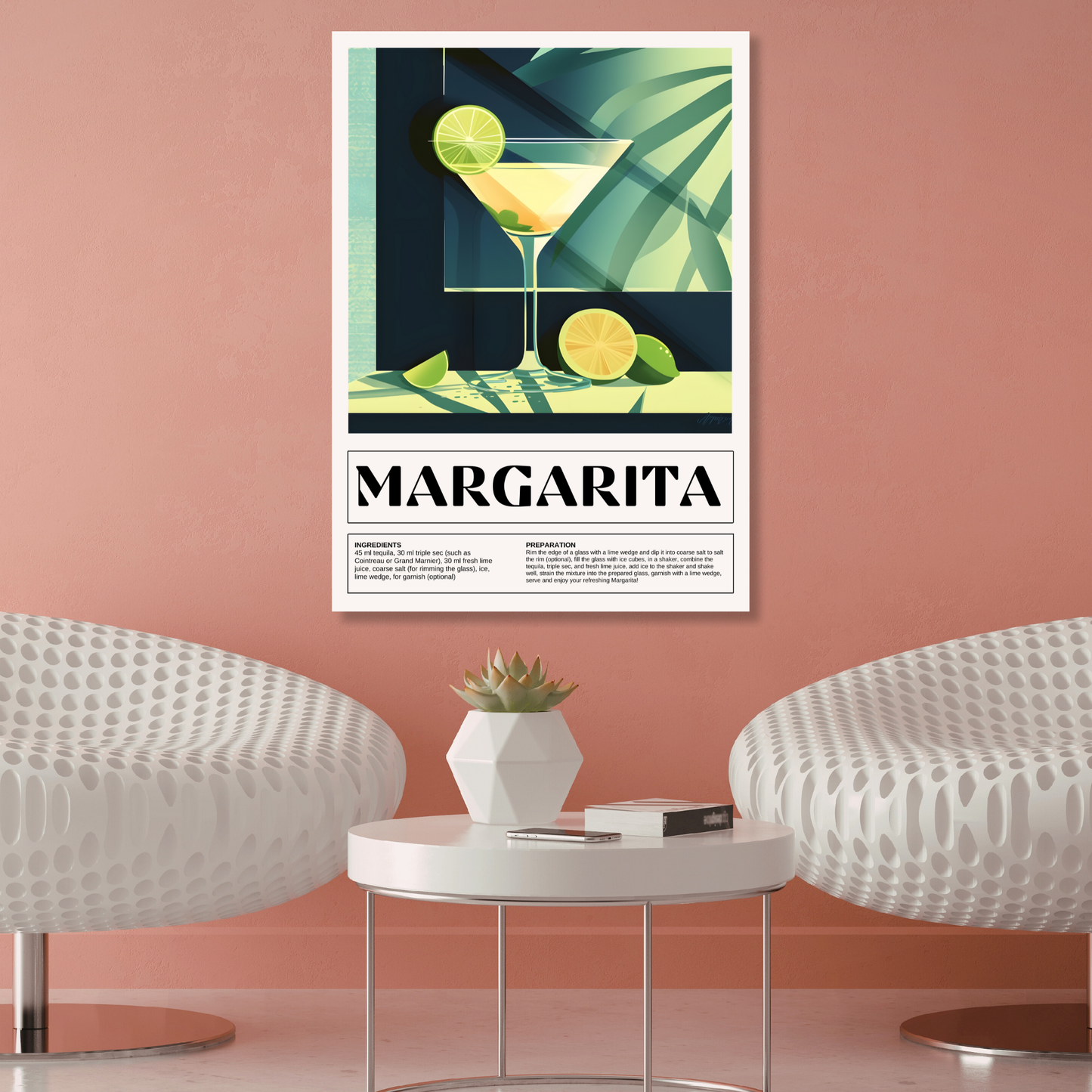 Margarita Cocktail Wall Art Canvas Print