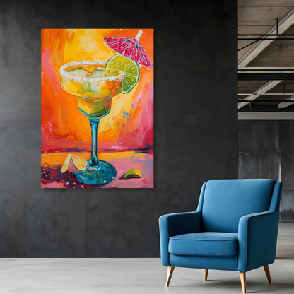 Summer Margarita Cocktail Wall Art Canvas Print