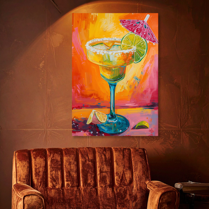 Summer Margarita Cocktail Wall Art Canvas Print