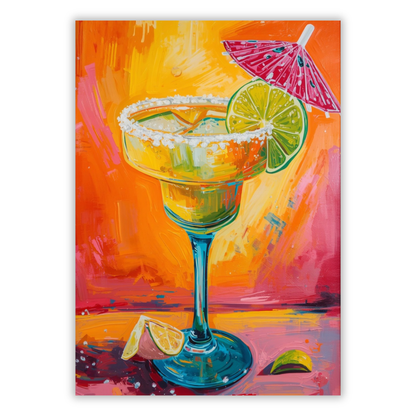 Summer Margarita Cocktail Wall Art Canvas Print