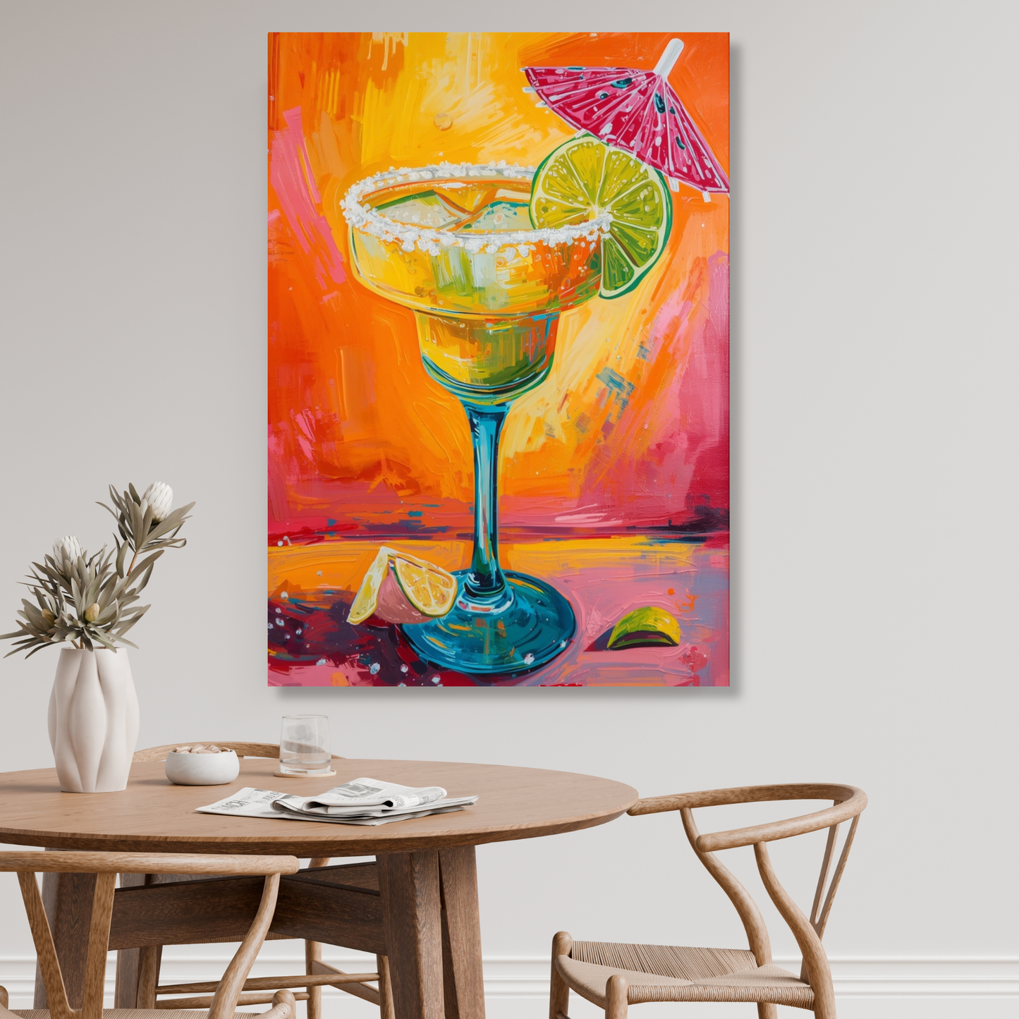 Summer Margarita Cocktail Wall Art Canvas Print