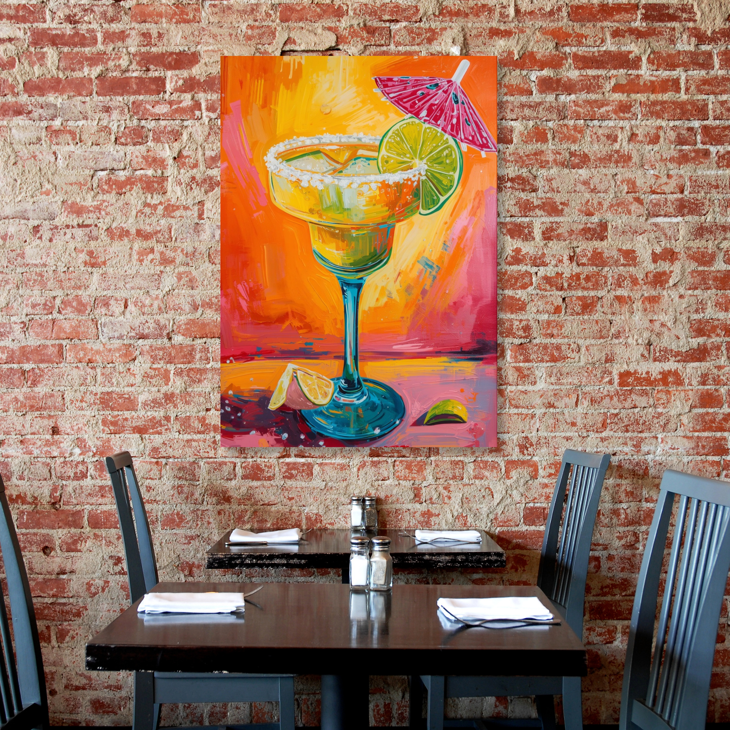 Summer Margarita Cocktail Wall Art Canvas Print