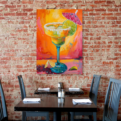Summer Margarita Cocktail Wall Art Canvas Print