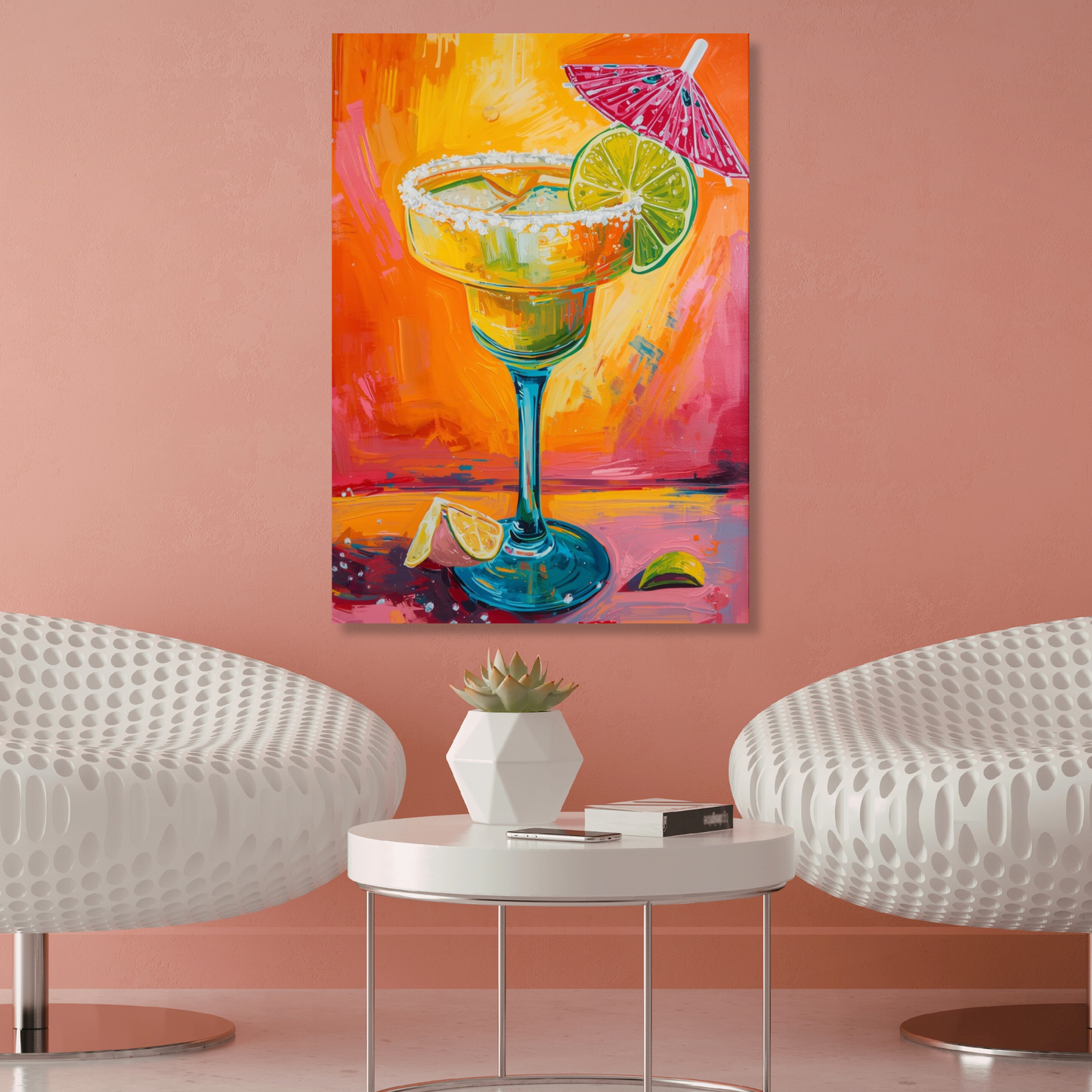 Summer Margarita Cocktail Wall Art Canvas Print