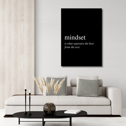 Mindset on Black Inspirational Wall Art Canvas Print