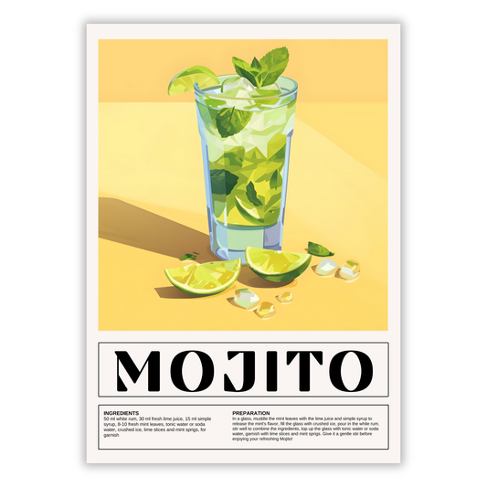 Mojito Cocktail Wall Art Canvas Print