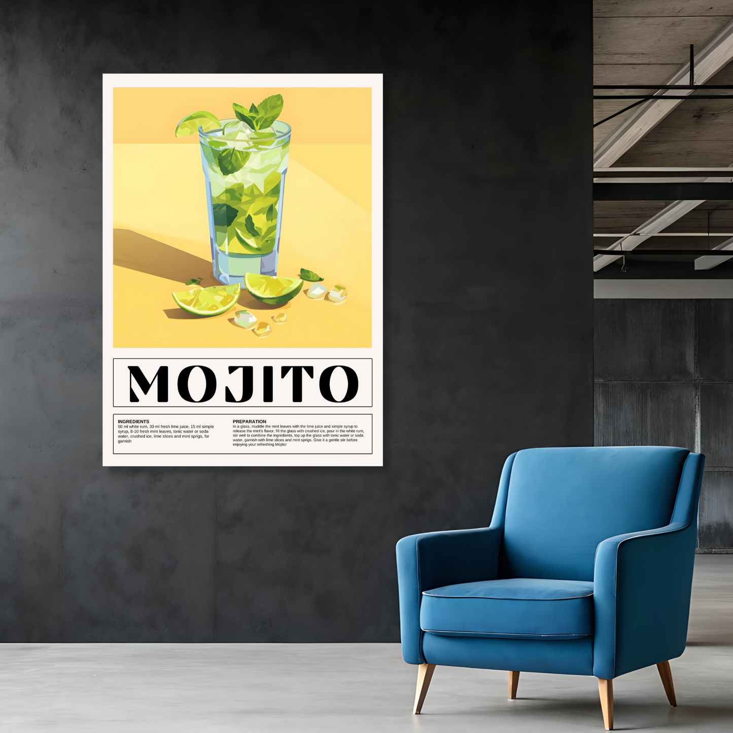 Mojito Cocktail Wall Art Canvas Print
