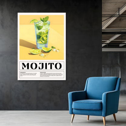 Mojito Cocktail Wall Art Canvas Print