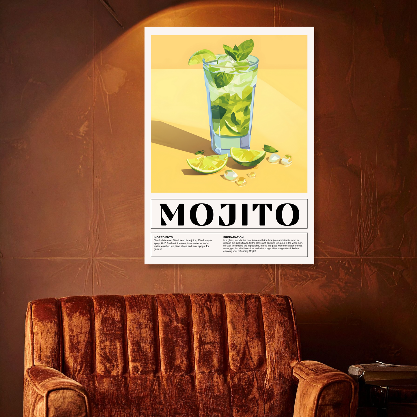 Mojito Cocktail Wall Art Canvas Print