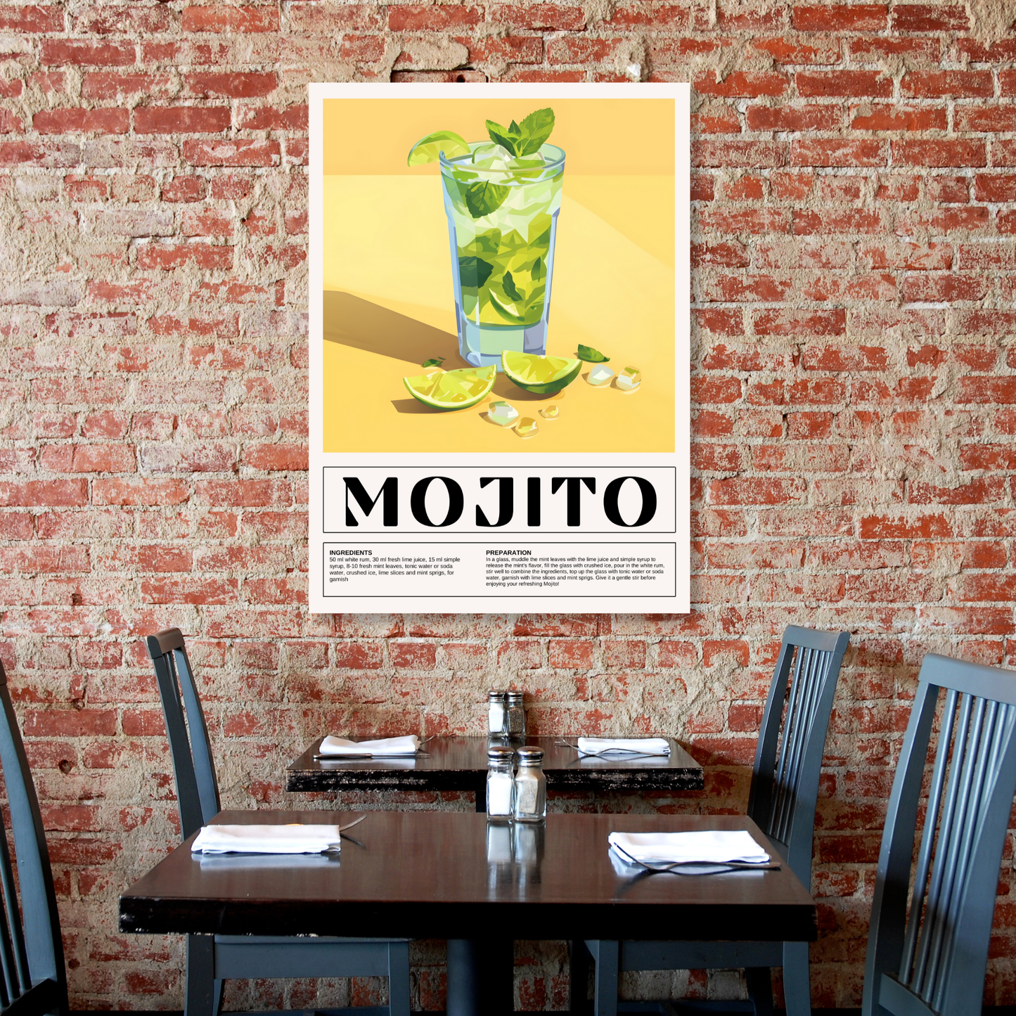 Mojito Cocktail Wall Art Canvas Print