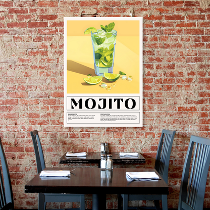 Mojito Cocktail Wall Art Canvas Print