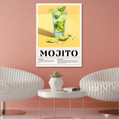 Mojito Cocktail Wall Art Canvas Print