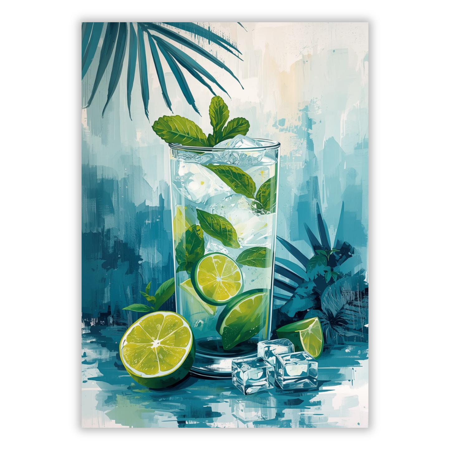 Summer Mojito Cocktail Wall Art Canvas Print
