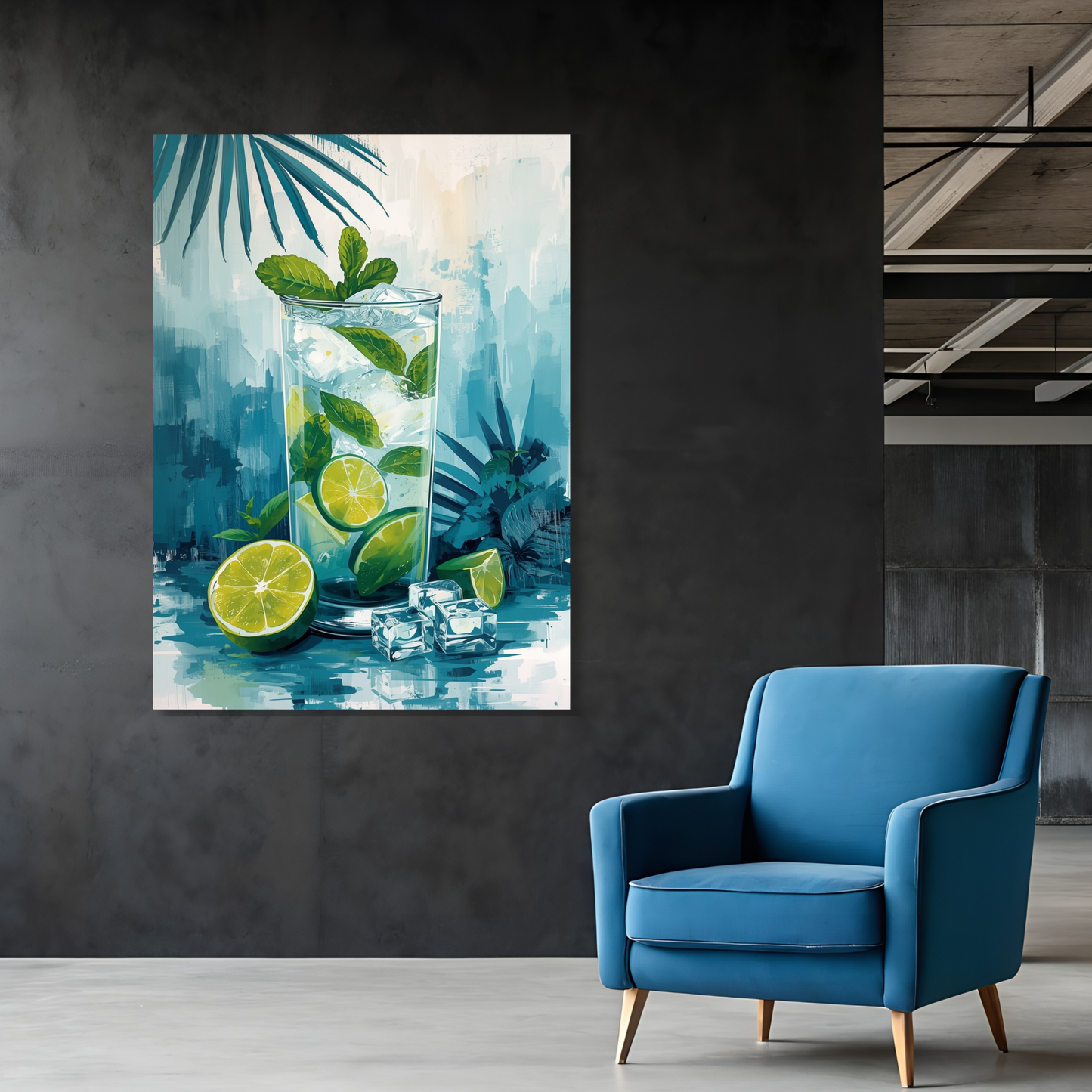 Summer Mojito Cocktail Wall Art Canvas Print