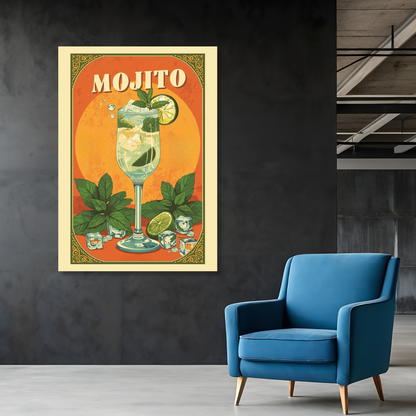 The Mojito Cocktail Wall Art Canvas Print