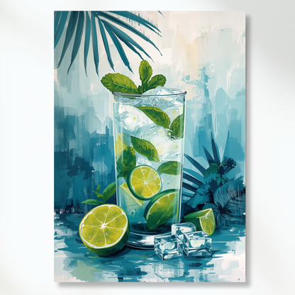 Summer Mojito Cocktail Wall Art Canvas Print