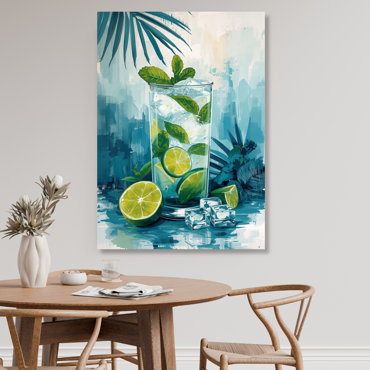 Summer Mojito Cocktail Wall Art Canvas Print