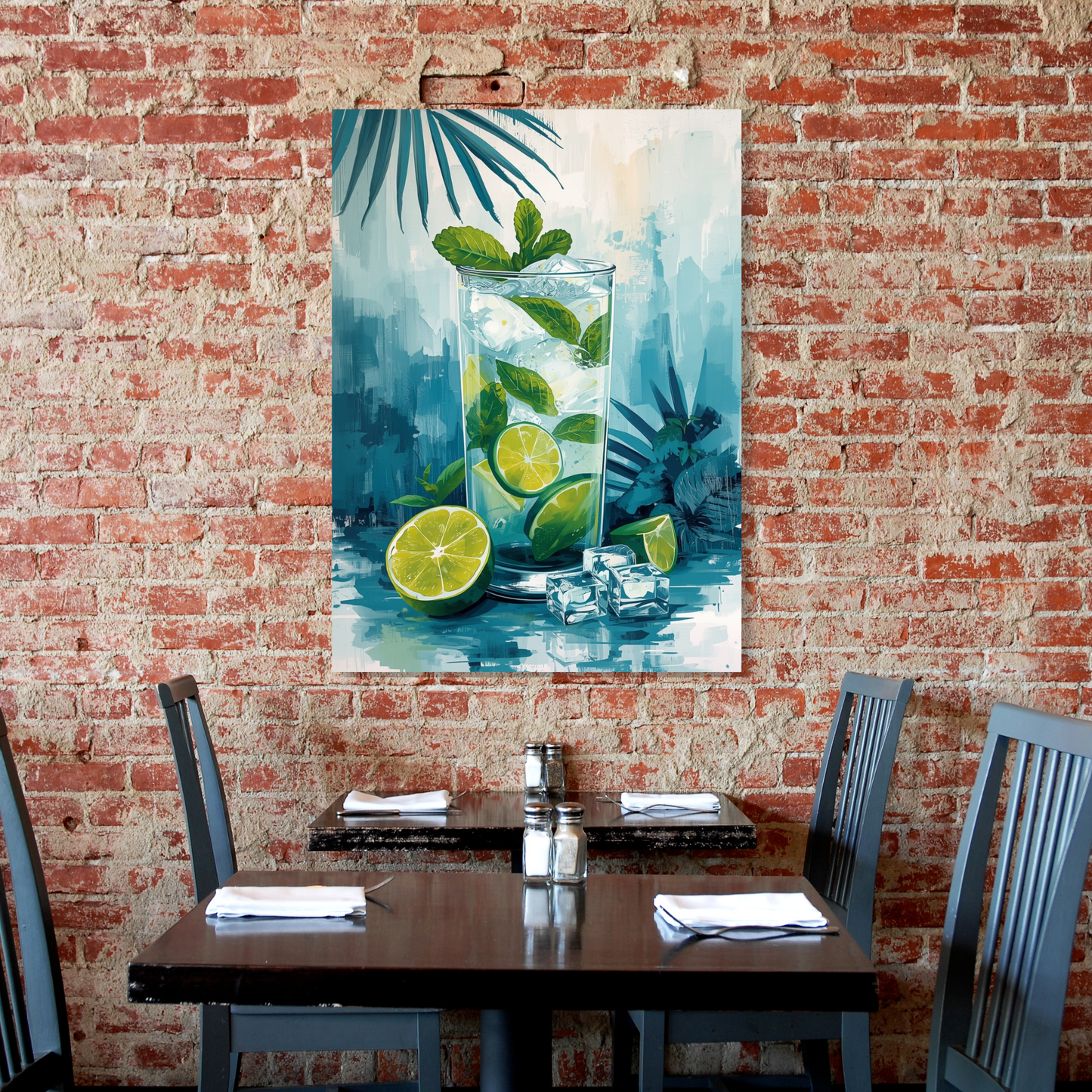 Summer Mojito Cocktail Wall Art Canvas Print