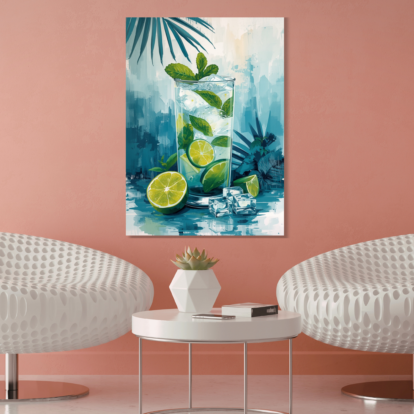 Summer Mojito Cocktail Wall Art Canvas Print