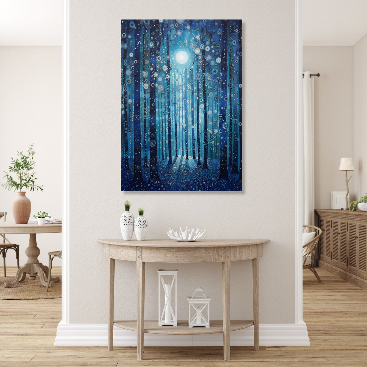 Moonlit Forest Wall Art Canvas Print