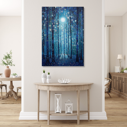 Moonlit Forest Wall Art Canvas Print