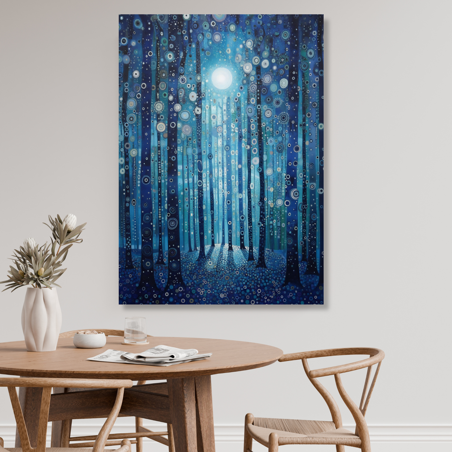 Moonlit Forest Wall Art Canvas Print