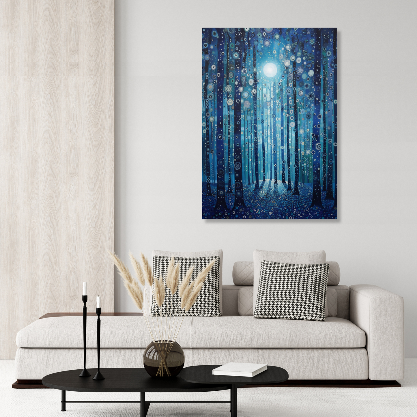 Moonlit Forest Wall Art Canvas Print