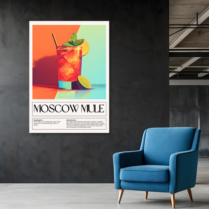Moscow Mule Cocktail Wall Art Canvas Print