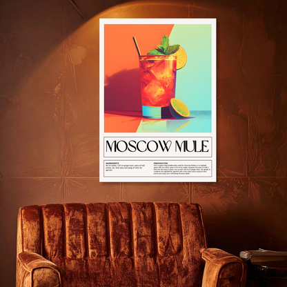 Moscow Mule Cocktail Wall Art Canvas Print