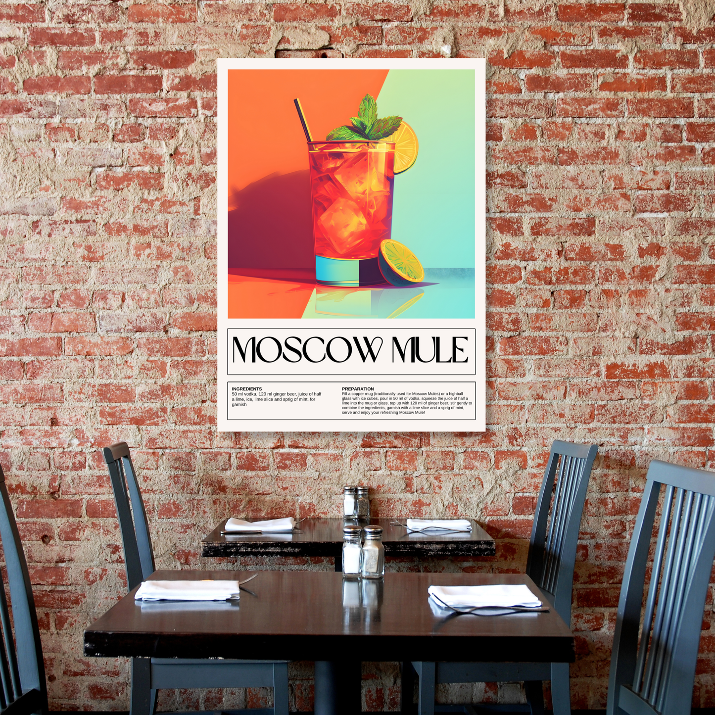 Moscow Mule Cocktail Wall Art Canvas Print