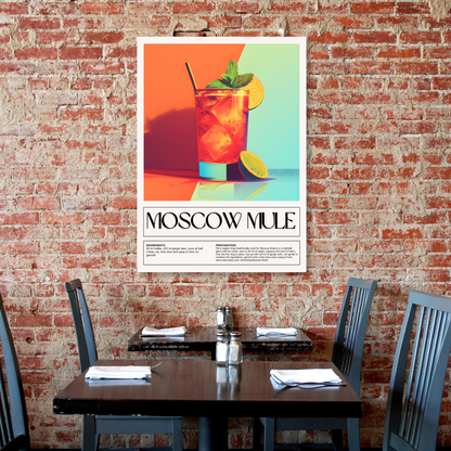 Moscow Mule Cocktail Wall Art Canvas Print
