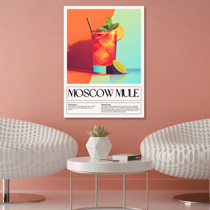 Moscow Mule Cocktail Wall Art Canvas Print
