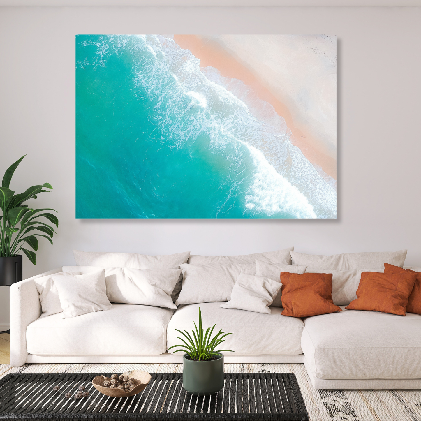 Ocean Meets The Shore Wall Art Canvas Print