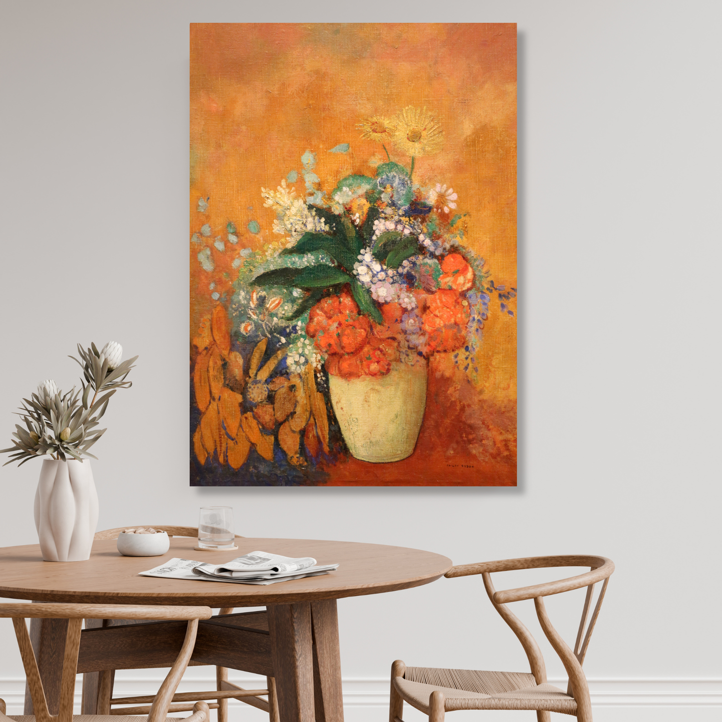 Odilon Redon - Vase of Flowers Wall Art Canvas Print