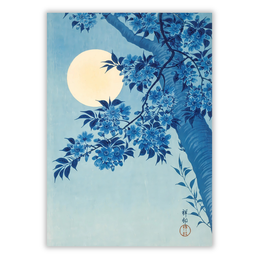 Ohara Koson - Blossoming Cherry On A Moonlit Night