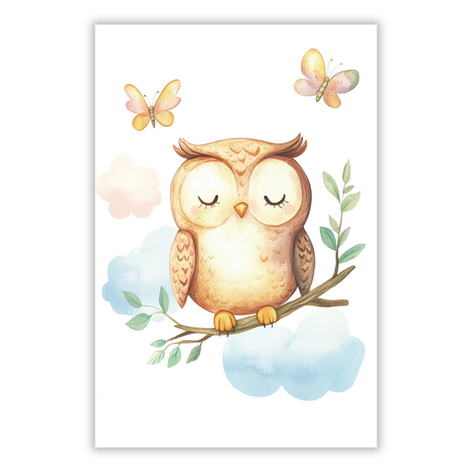 Ollie Owl Canvas Wall Art Print