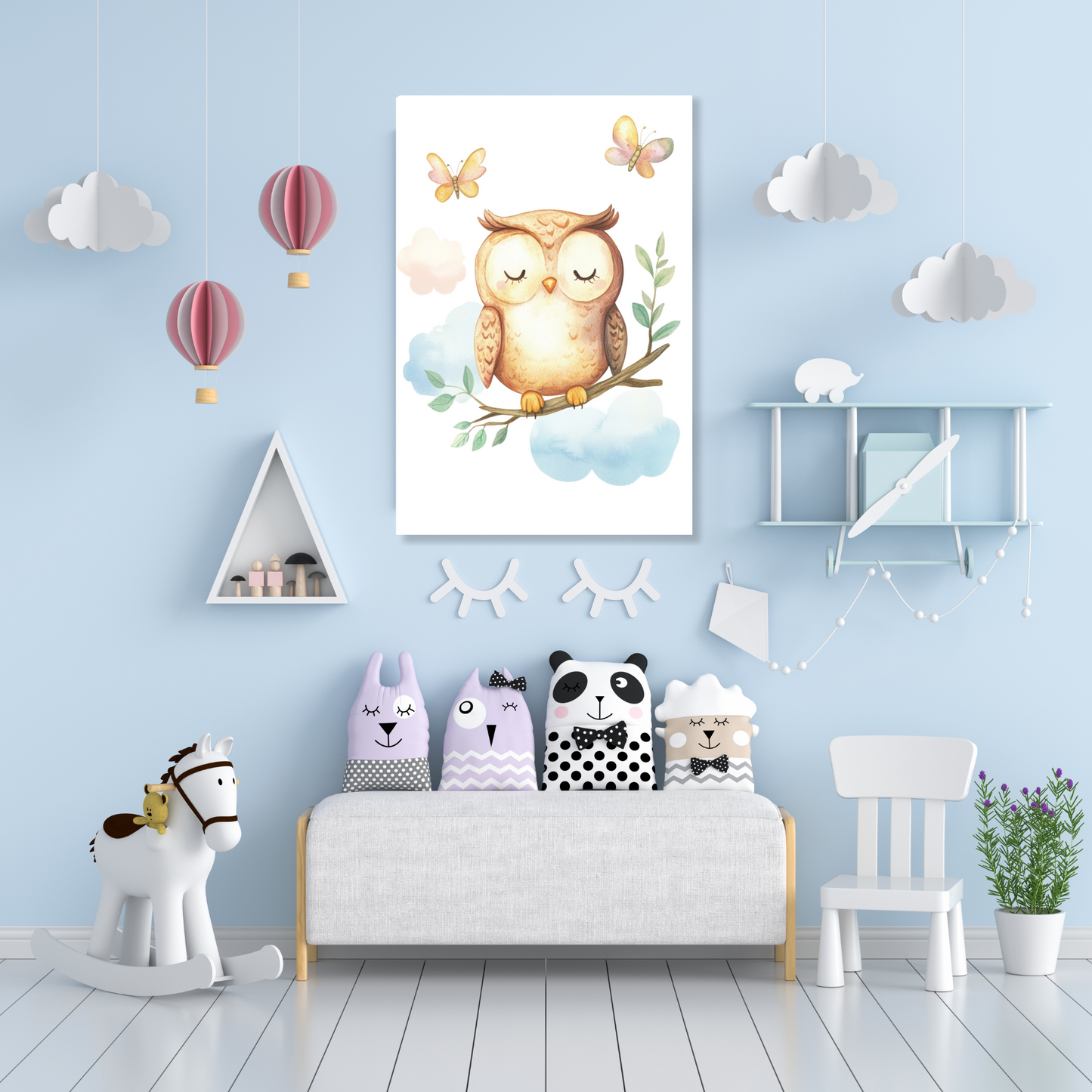 Ollie Owl Canvas Wall Art Print