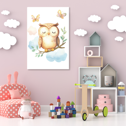 Ollie Owl Canvas Wall Art Print