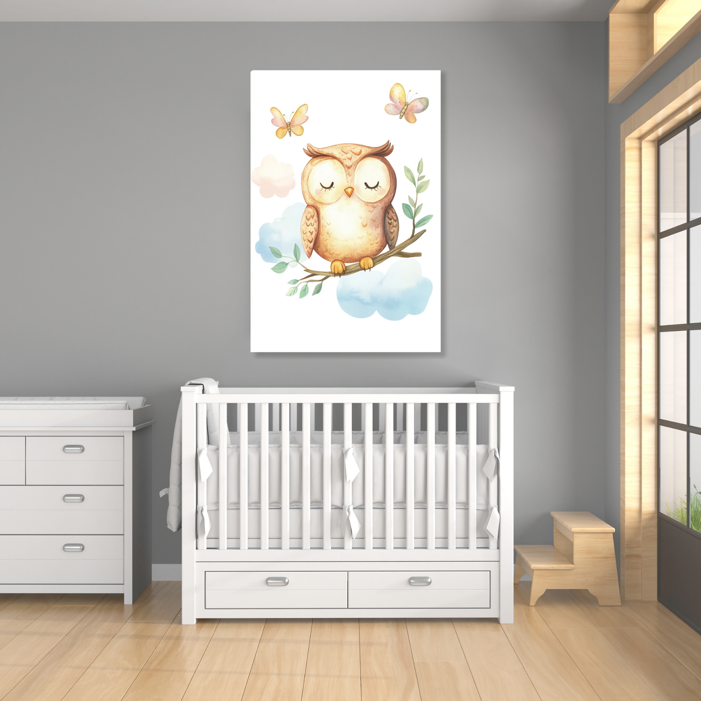 Ollie Owl Canvas Wall Art Print