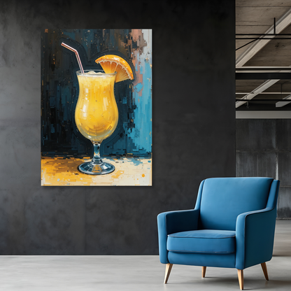 Orange Cocktail Wall Art Canvas Print