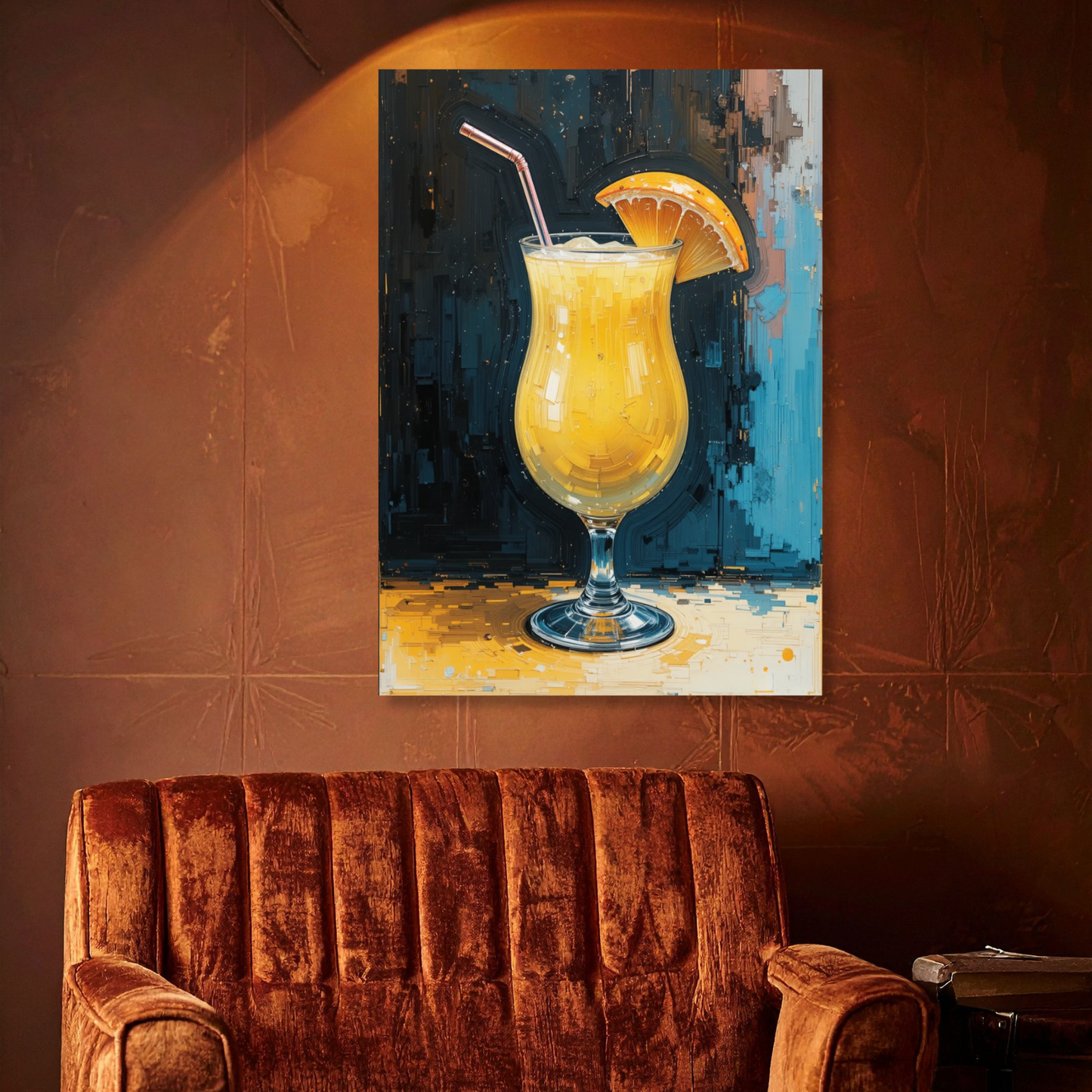 Orange Cocktail Wall Art Canvas Print